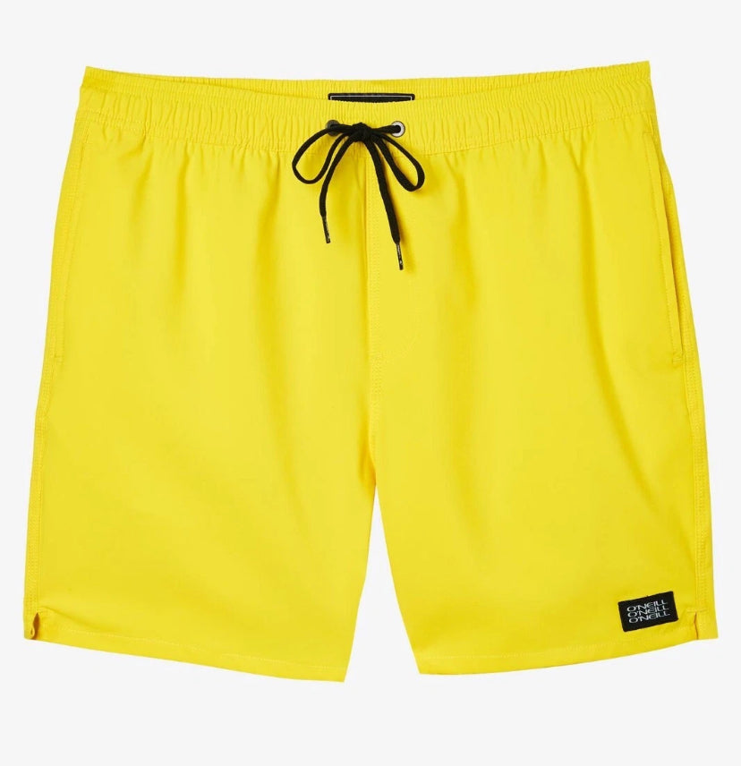 NEW SIZE Small Men's O'Neill Men's Solid Volley 17 Boardshorts Lemon MSRP$48