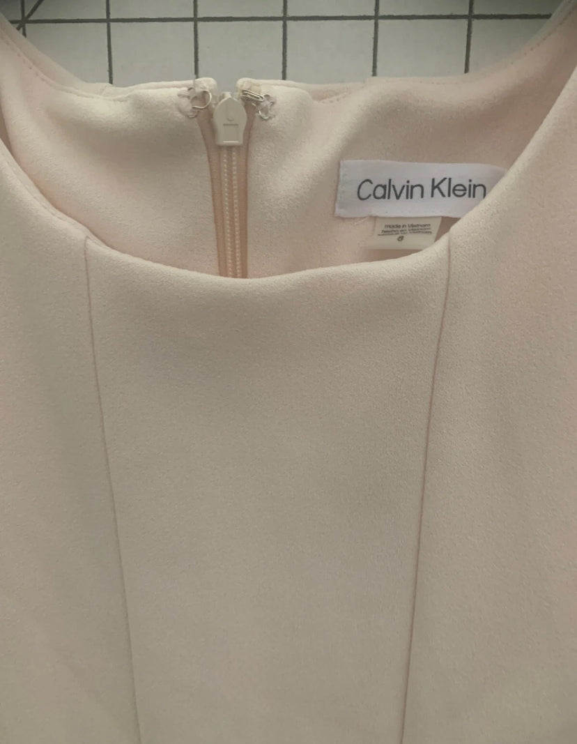 NEW Size 8 Women's Calvin Klein Sleeveless Knee Sheath Lined Dress Pink $134.00