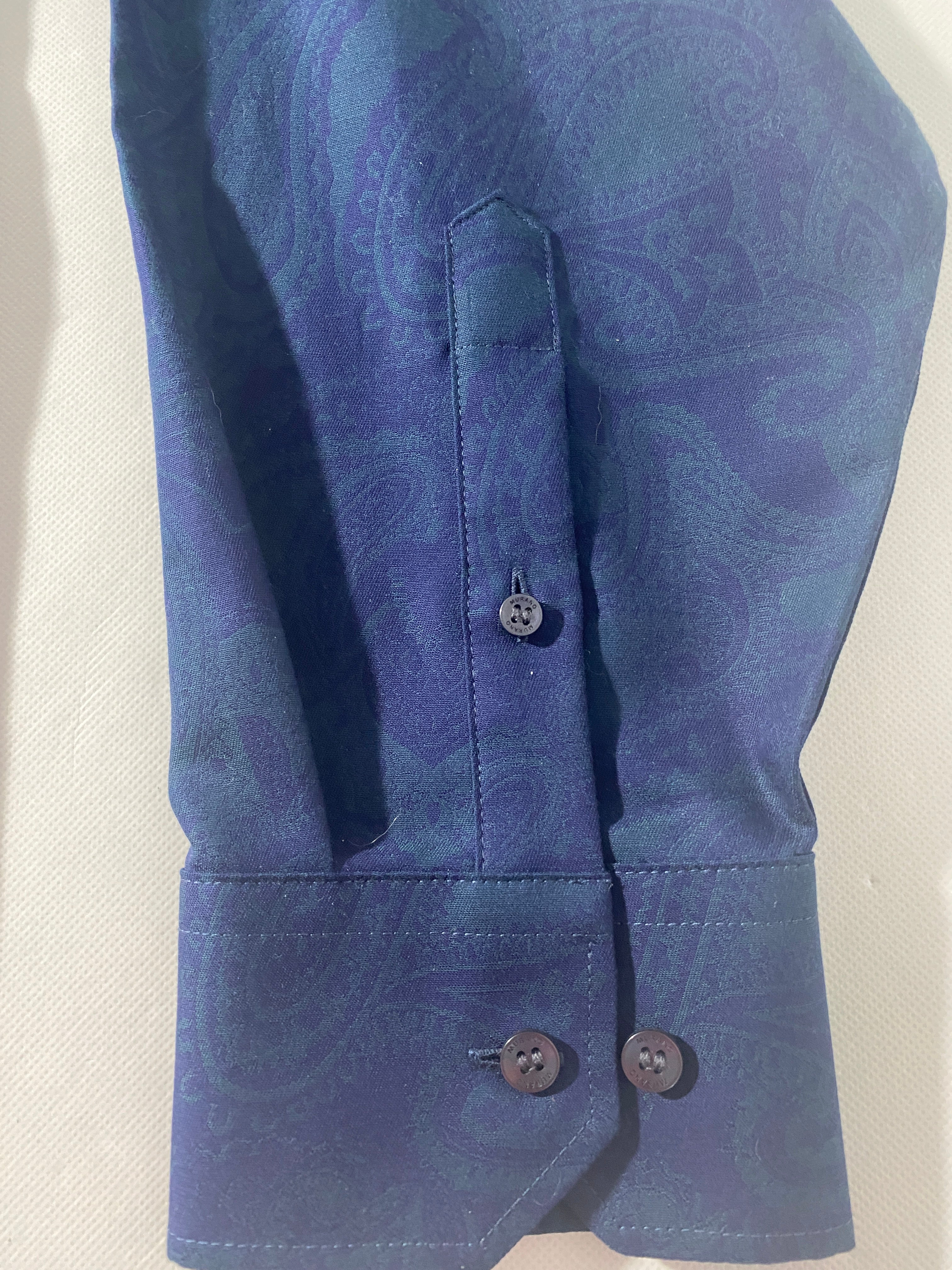 NEW 3XB Big Murano Long Sleeve Button Front Shirt Cotton Midnight Blue $100