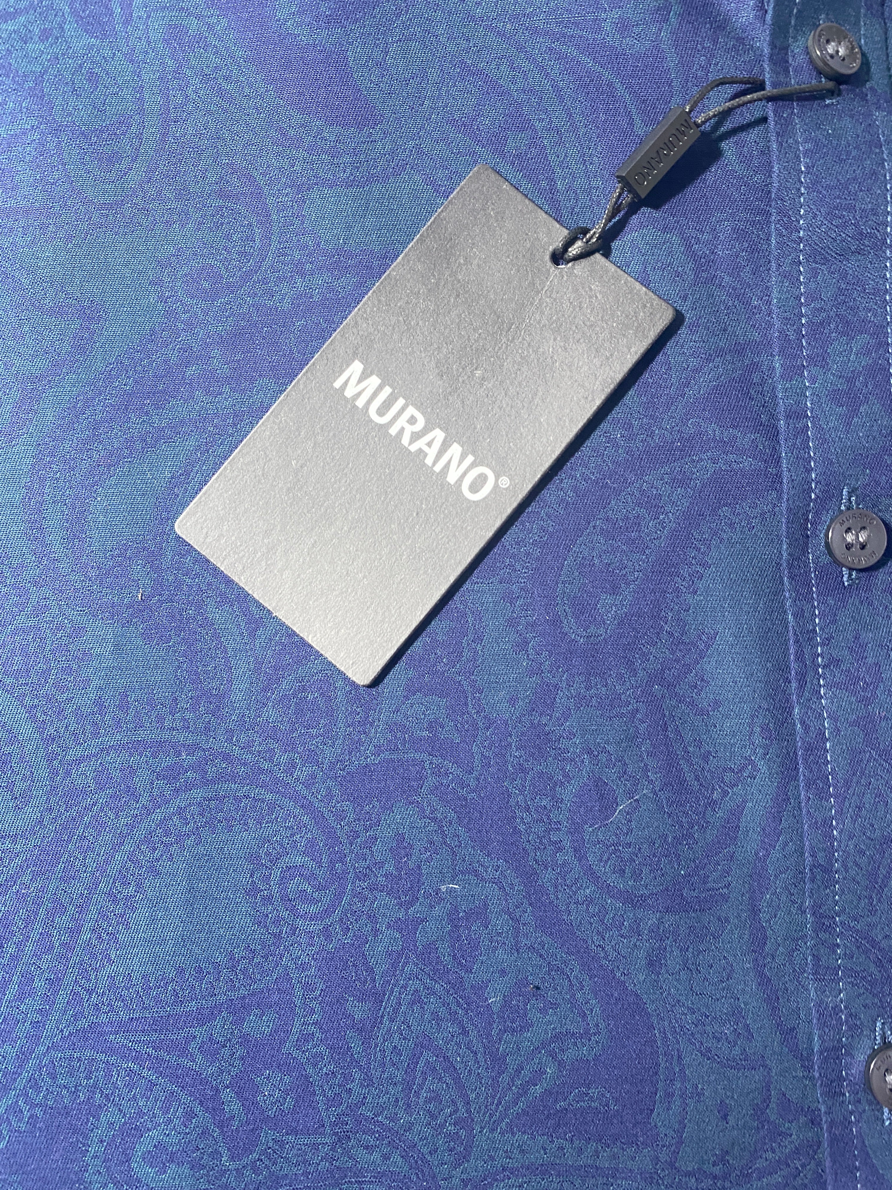 NEW 3XB Big Murano Long Sleeve Button Front Shirt Cotton Midnight Blue $100