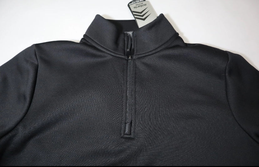 NWT NEW Small Solaris Men's 1/4 Zip Pullover Sweater Wicking Black MSRP $55