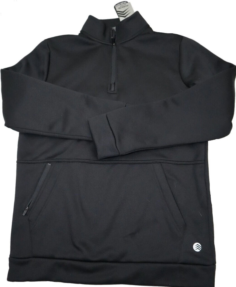 NWT NEW Small Solaris Men's 1/4 Zip Pullover Sweater Wicking Black MSRP $55