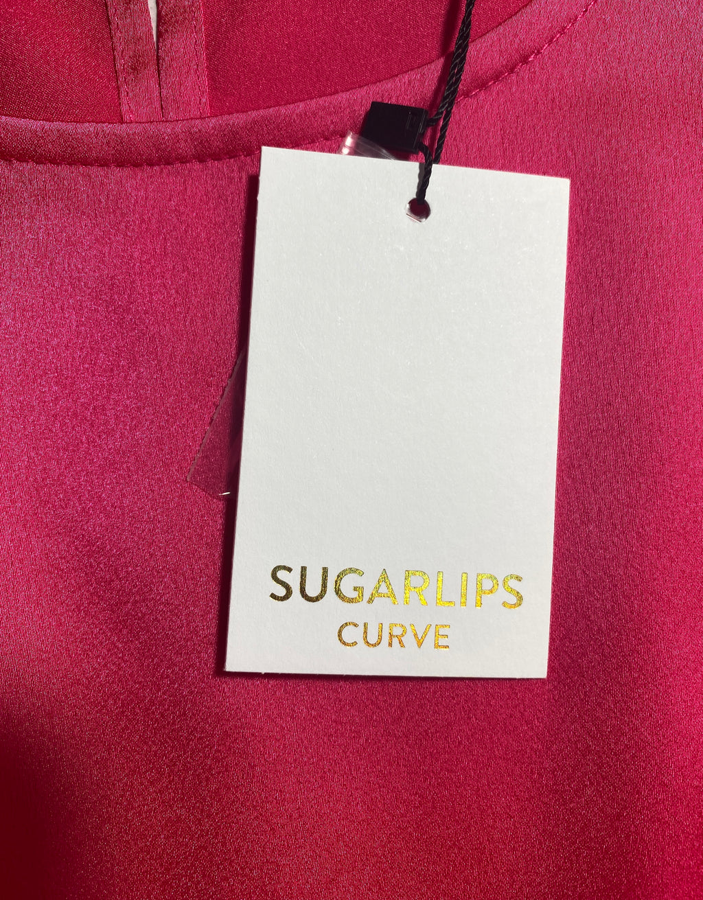 NEW Plus Size Women's SugarLips Fuschia Ruffle Mini 3/4 Sleeve Dress $79