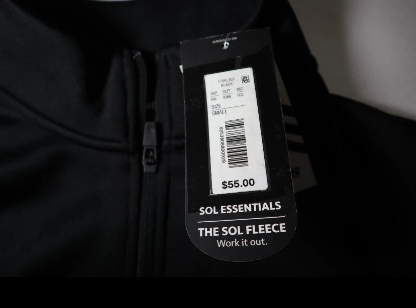 NWT NEW Small Solaris Men's 1/4 Zip Pullover Sweater Wicking Black MSRP $55