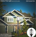 NEW- Lit-Path Outdoor Post Lighting Light Fixture E26 Base Matte Black