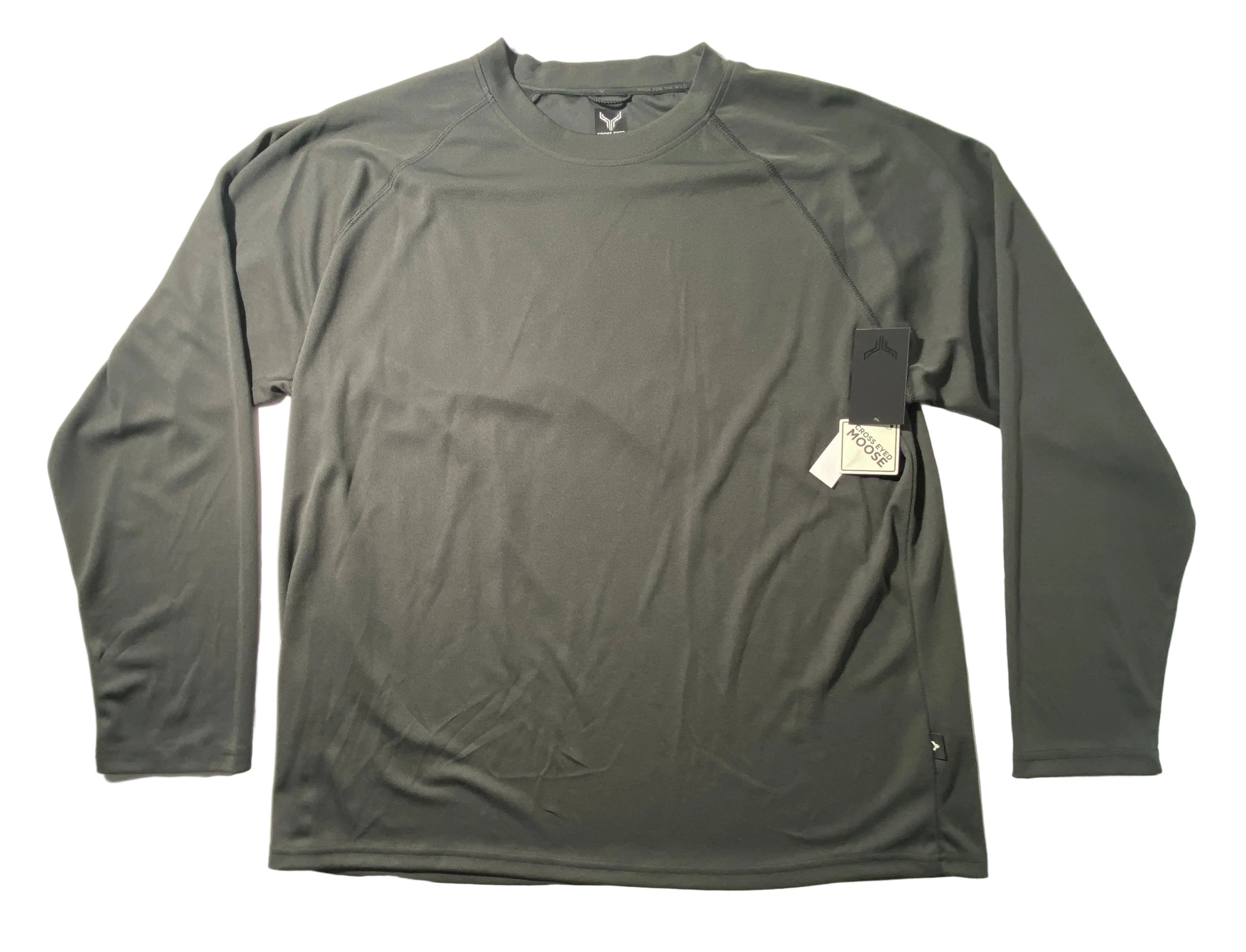NEW Size XXL One Eyed Moose Long Sleeve Crewneck Mesh Shirt Polyester Unexplored