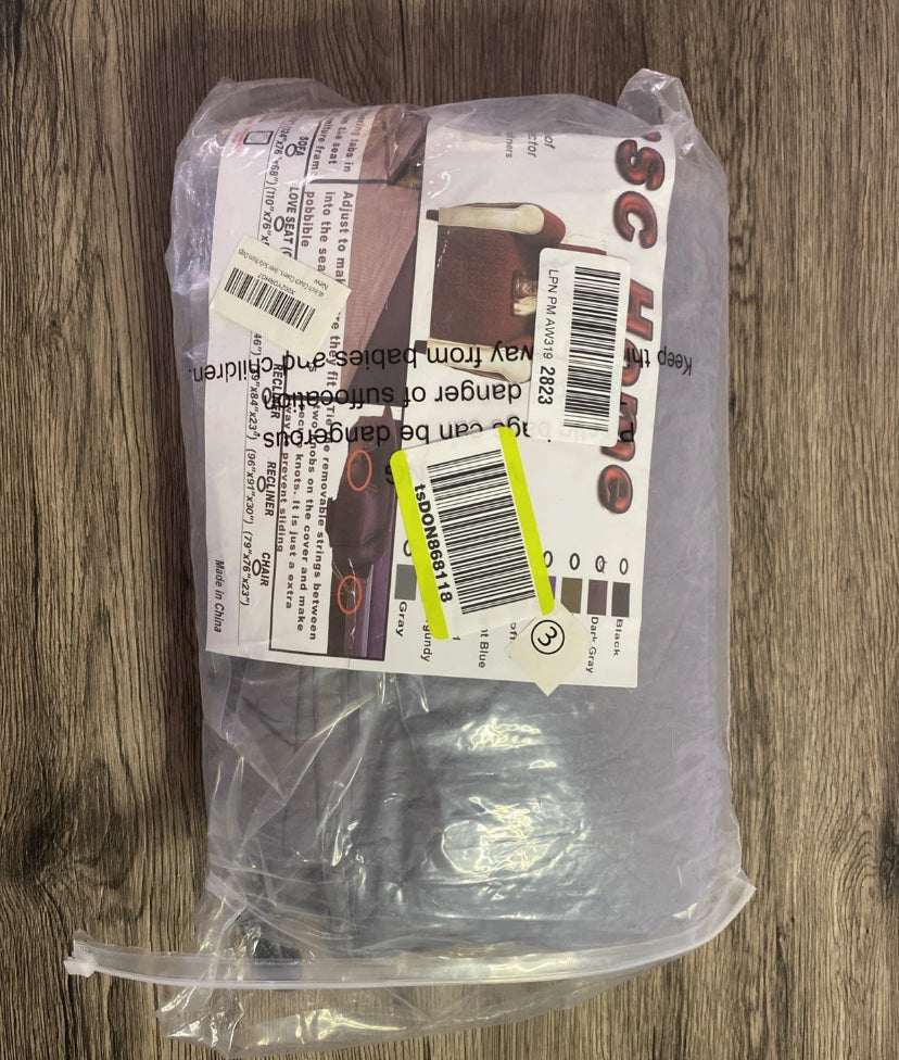 NEW- RBSC Home 46" Couch Cover Dark Grey Waterproof Slipcover For Leather Sofa