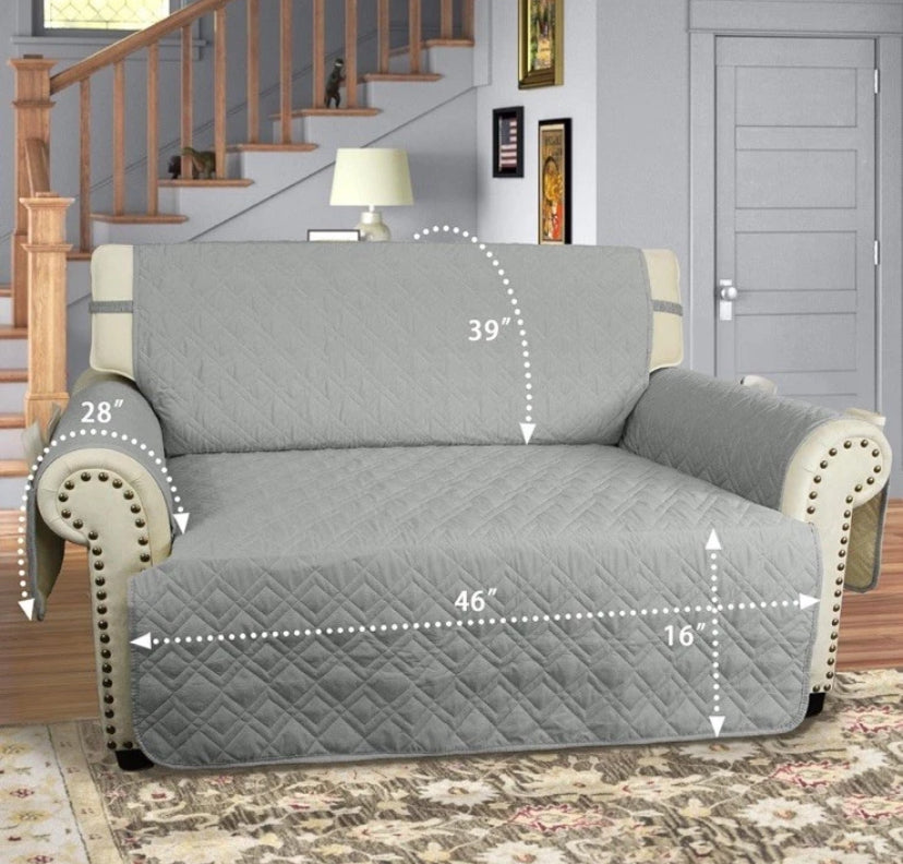NEW- RBSC Home 46" Couch Cover Dark Grey Waterproof Slipcover For Leather Sofa