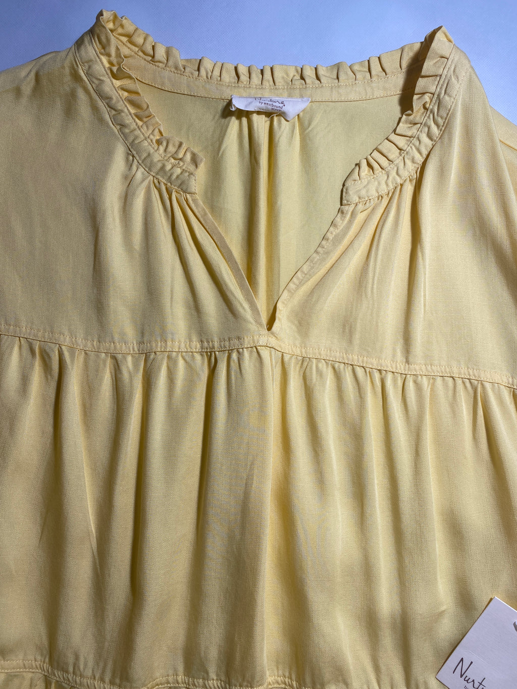 NEW Plus Size 3X Nurture by Westbound 3/4 Sleeve Tiered Short Dress Yellow $89