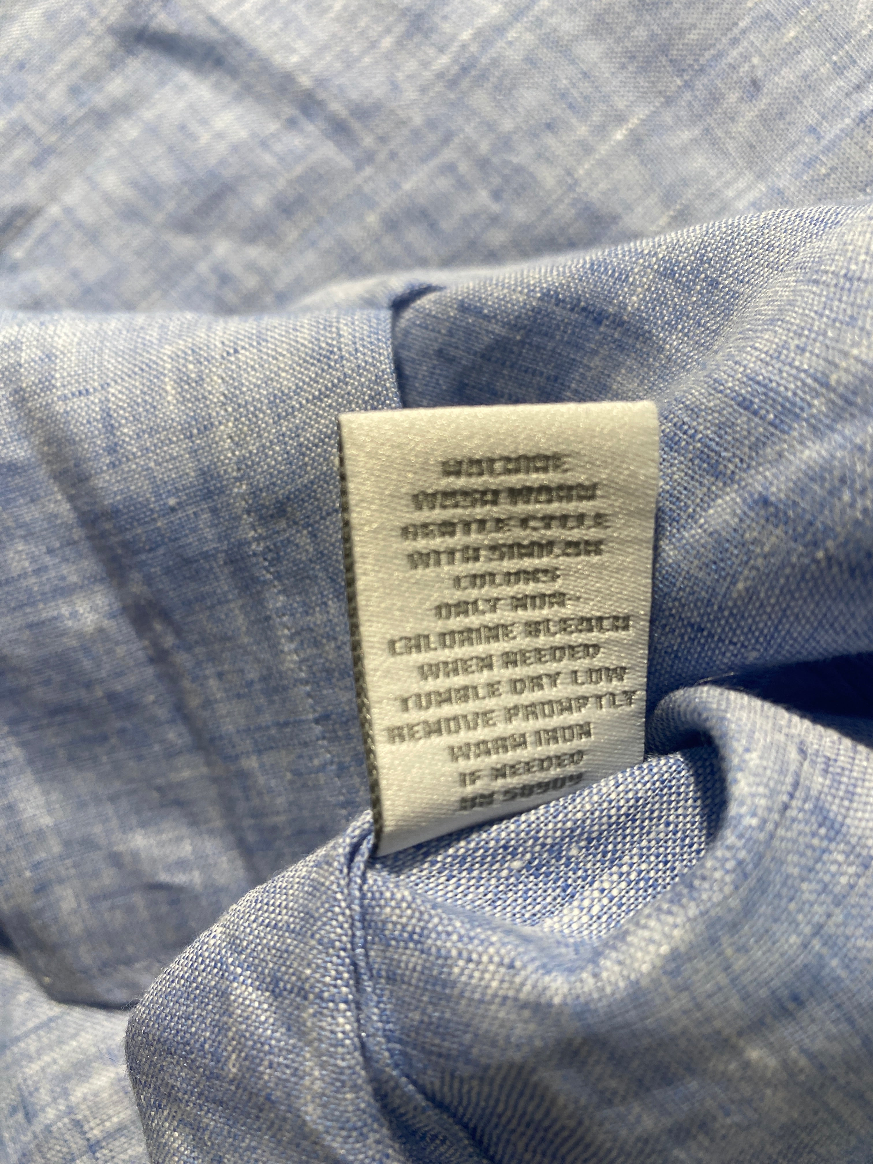 NEW Size S Mens Murano Short Sleeve Button Down Shirt Baird McNutt Linen Blue