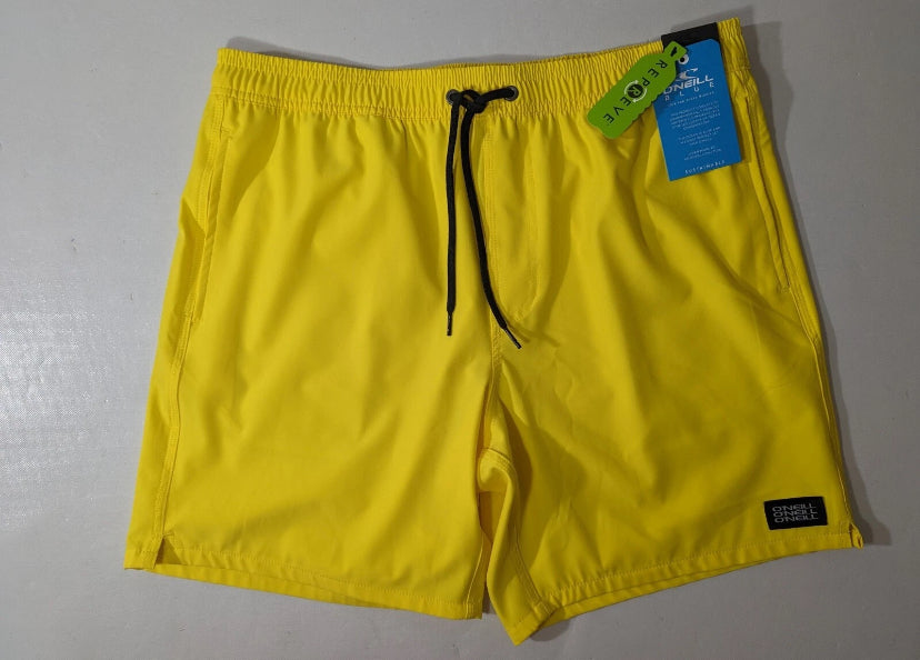 NEW SIZE Small Men's O'Neill Men's Solid Volley 17 Boardshorts Lemon MSRP$48