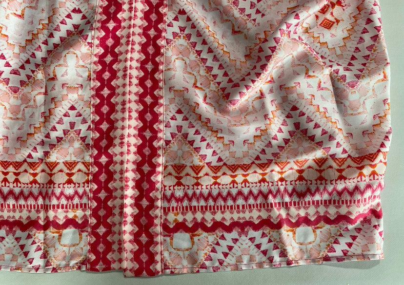 NEW Plus Size 2X Slim Factor Investments Mosaic Open Front 3/4 Sleev Kimono $90