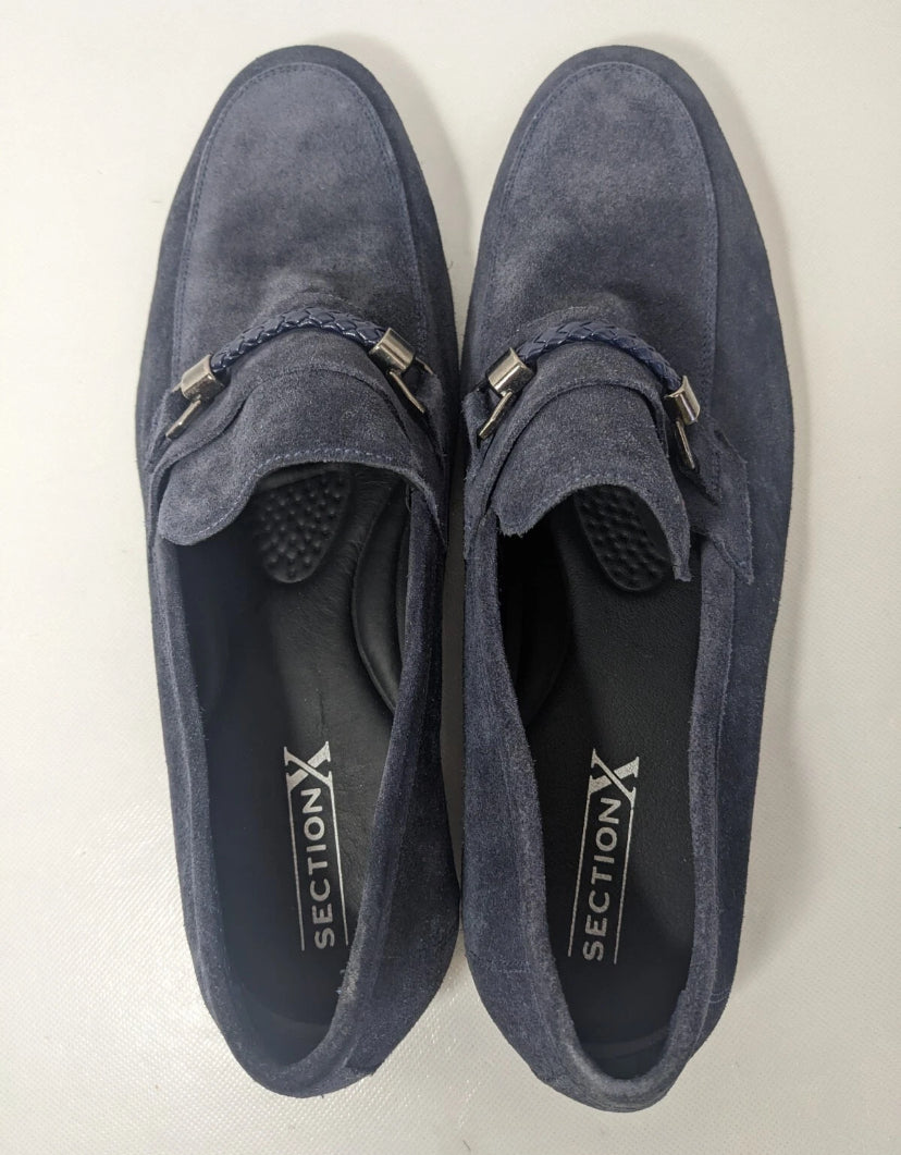 NEW- Men's Size 10M Section X Shoes Slip-on 602SX0000 (Leather & Manmade) Navy