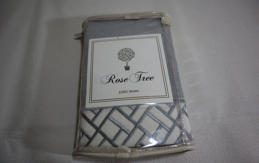 NWT NEW ROSE TREE EURO Sham Madura Gray Cotton MSRP: $79