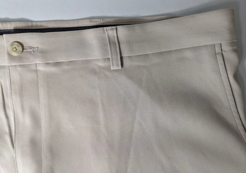 NEW Size 50 Big Mens Roundtree & Yorke Performance Chino Flat Shorts 7"I Stone