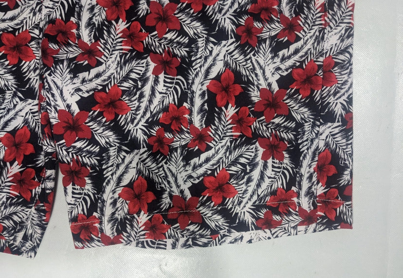NEW Size 42 Men's R&Y Caribbean Chino Shorts 8"I Lyocell Blend Red Floral