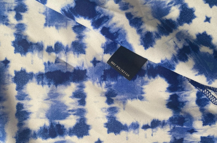 NEW Plus Sz 2X Slim Factor Investments Royal Tie Dye Open 3/4 Sleev Kimono $90