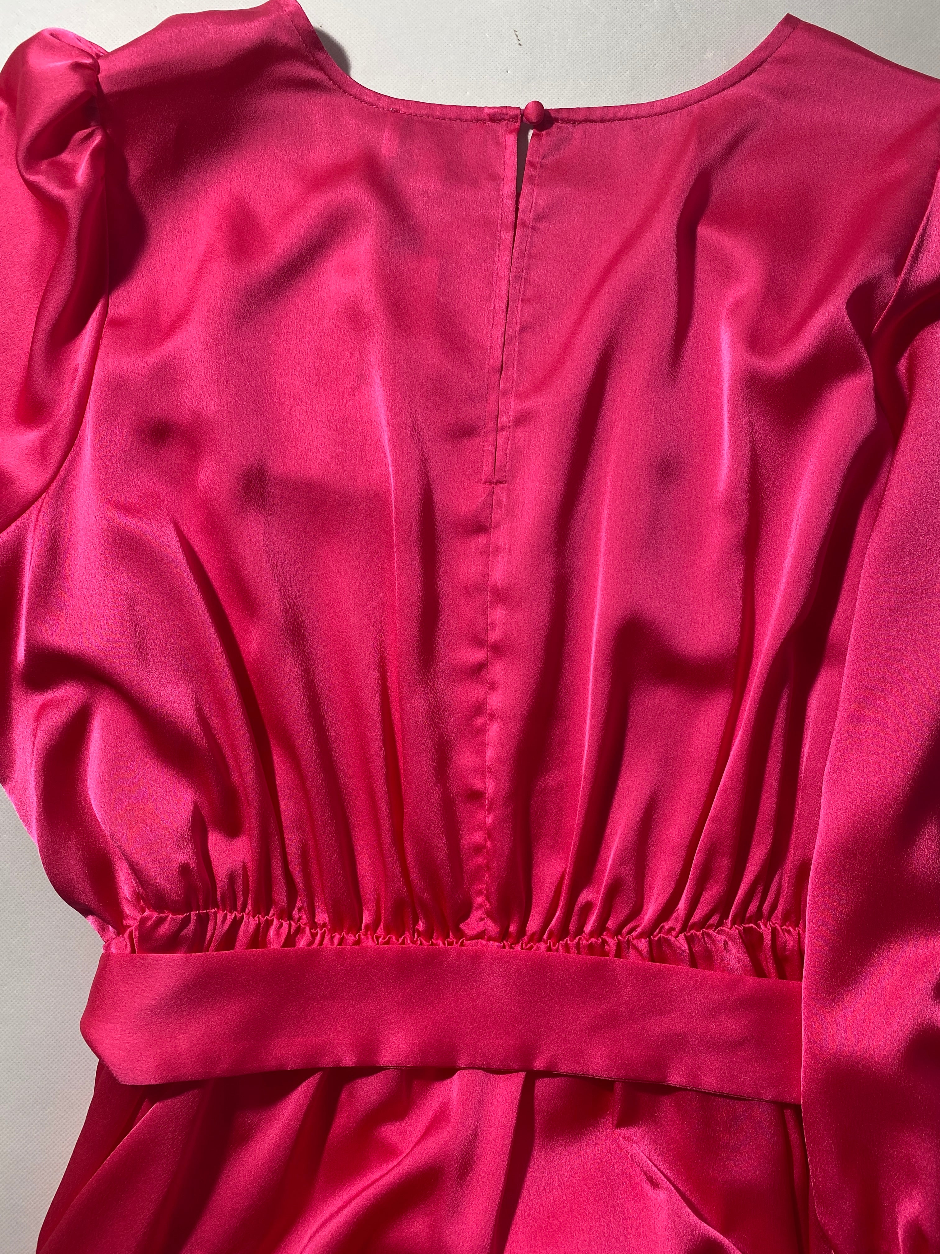NEW Plus Size Women's SugarLips Fuschia Ruffle Mini 3/4 Sleeve Dress $79