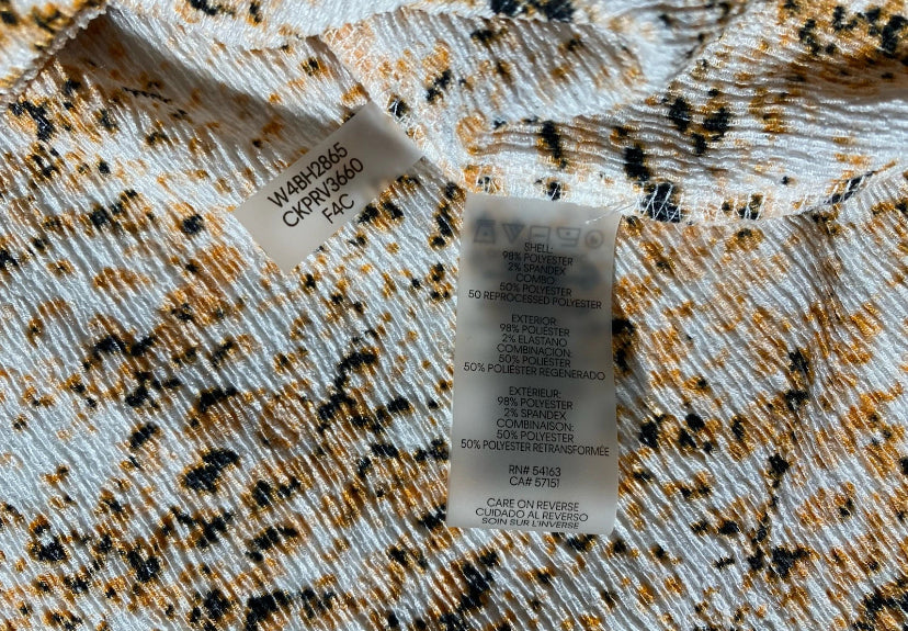 NEW Plus Size 3X Calvin Klein Snakeskin Scoop Neck 3/4 Raglan Sleeve Blouse $80