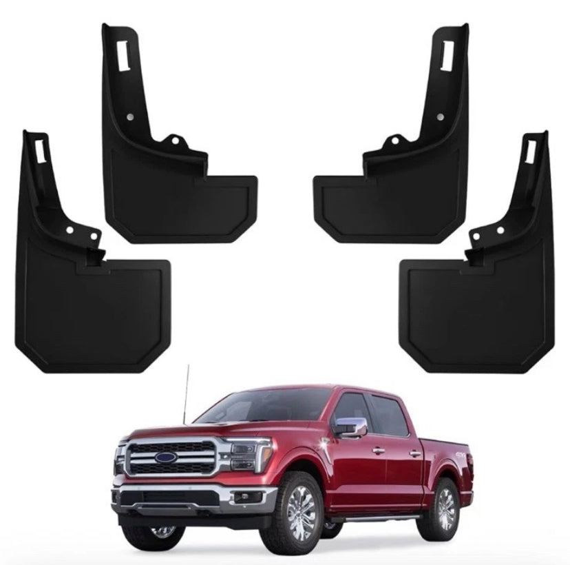 NEW- Mud Flaps For Ford 150 2021 - 2025 Front & Rear 4 Piece Black Mud Guards