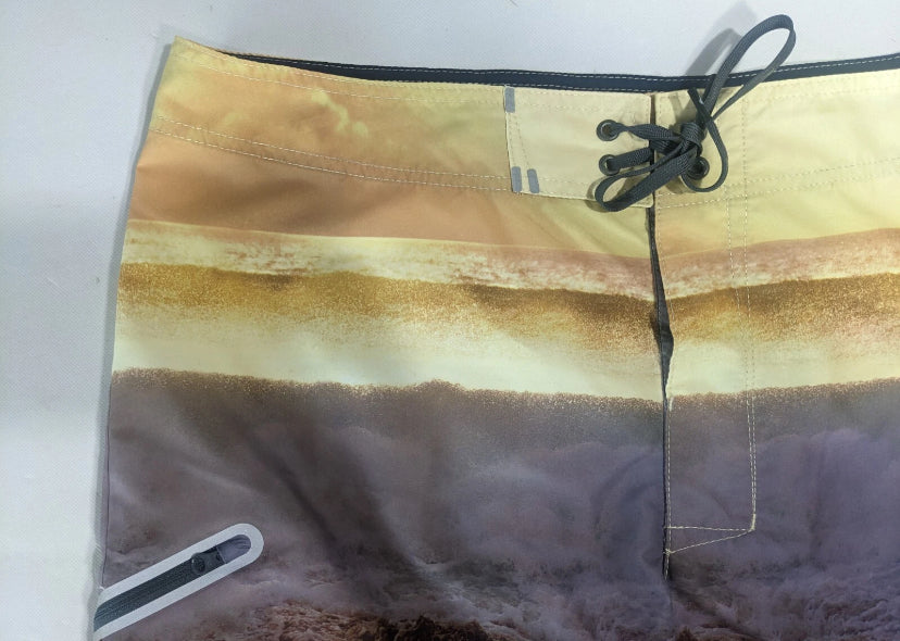 NEW SIZE 34 Mens Tommy Bahama Boardshorts Molokai Sunset Break 9"I UPF 30 Yellow