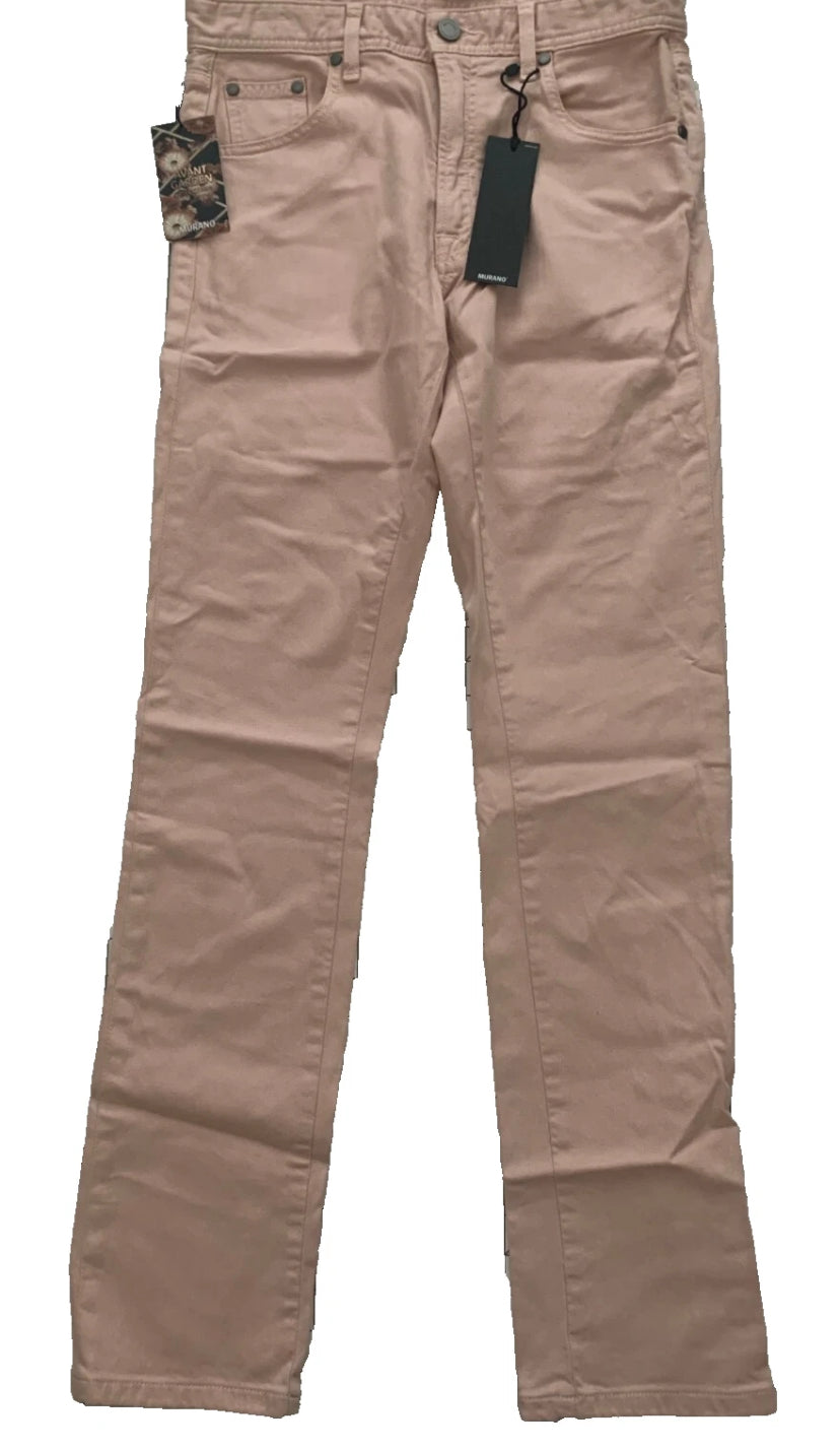 NEW 30 x 34 Mens Murano Avant Garden Evan Extra Slim Fit Flat Pants Peach $90