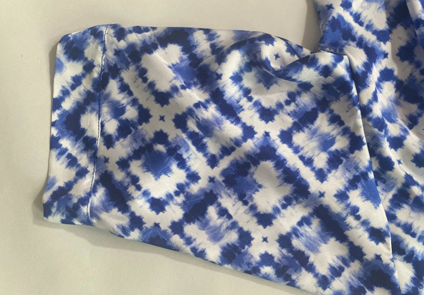 NEW Plus Sz 2X Slim Factor Investments Royal Tie Dye Open 3/4 Sleev Kimono $90