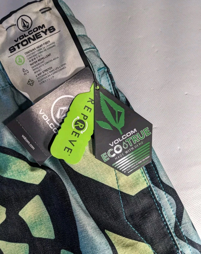 NEW SIZE XL Mens Volcom Boardshorts Polyester 17" Length Chlorine Stoney Trunk