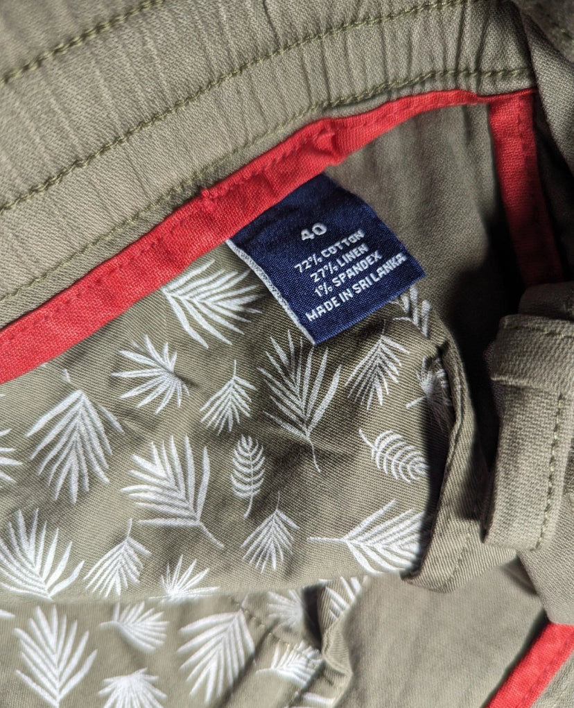 NEW Size 40 Men's Cremieux Atlantic Khaki Shorts 6" Inseam Drawstring Olive