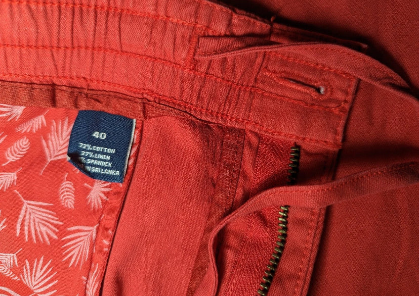 NEW Size 40 Men's Cremieux Atlantic Khaki Shorts 6" Inseam Drawstring Burnt Red