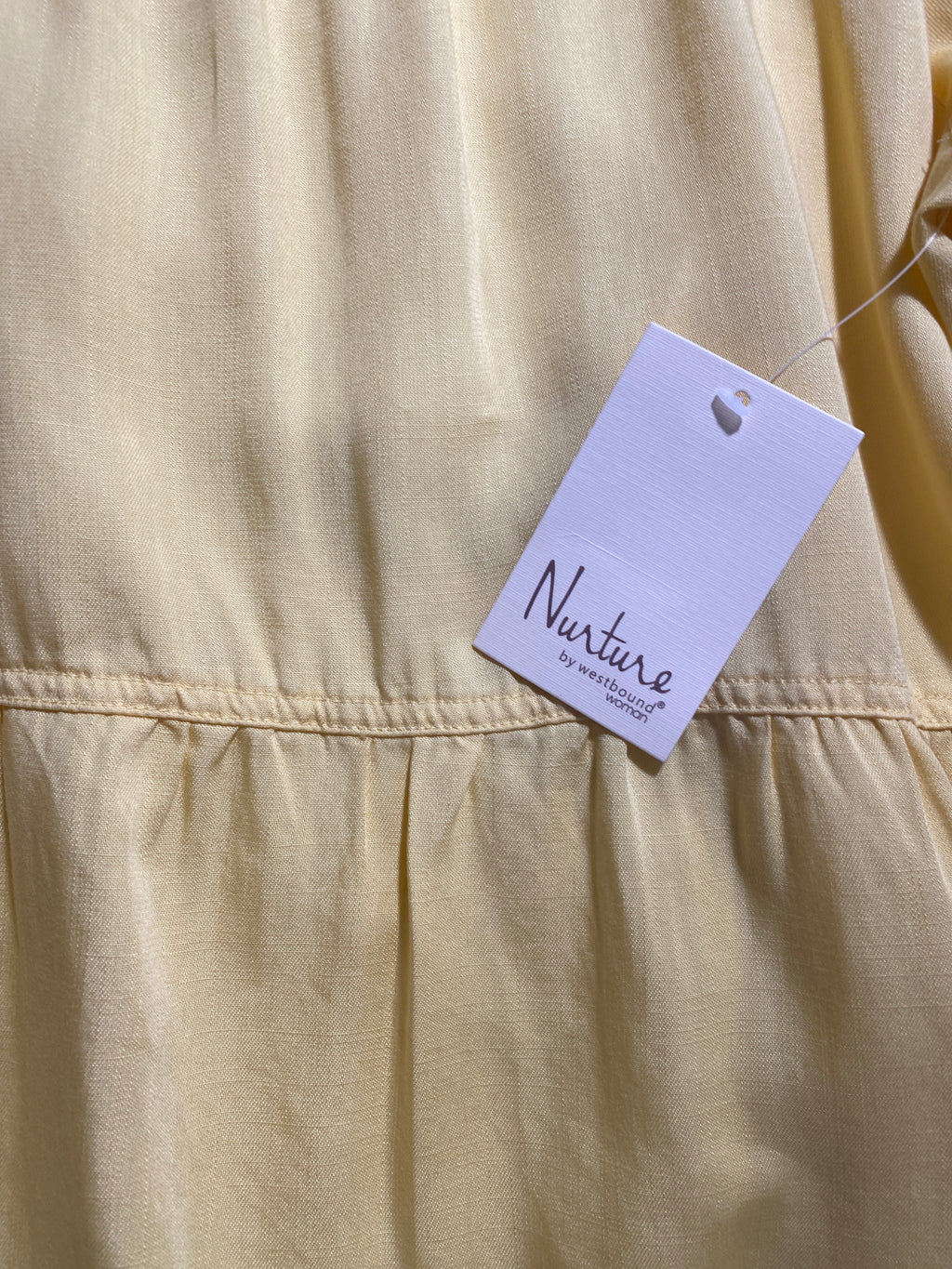 NEW Plus Size 3X Nurture by Westbound 3/4 Sleeve Tiered Short Dress Yellow $89