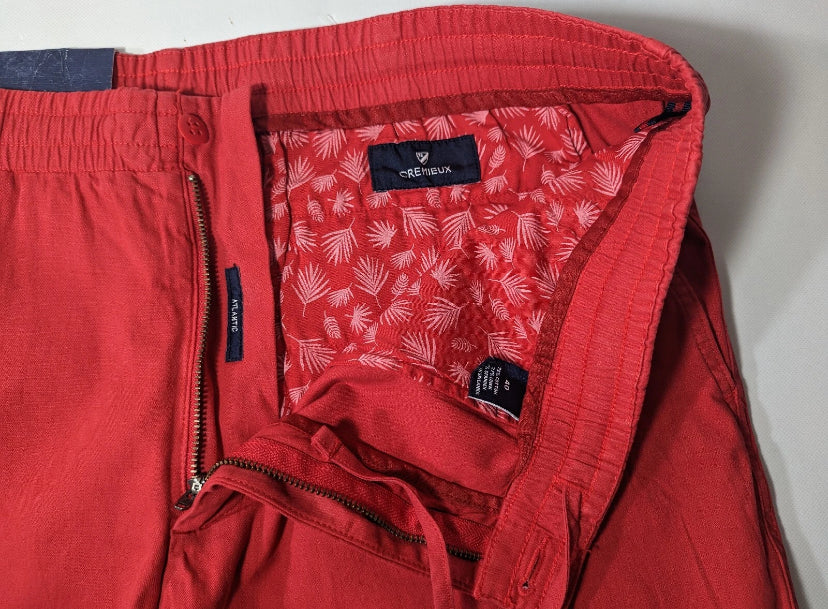 NEW Size 40 Men's Cremieux Atlantic Khaki Shorts 6" Inseam Drawstring Burnt Red