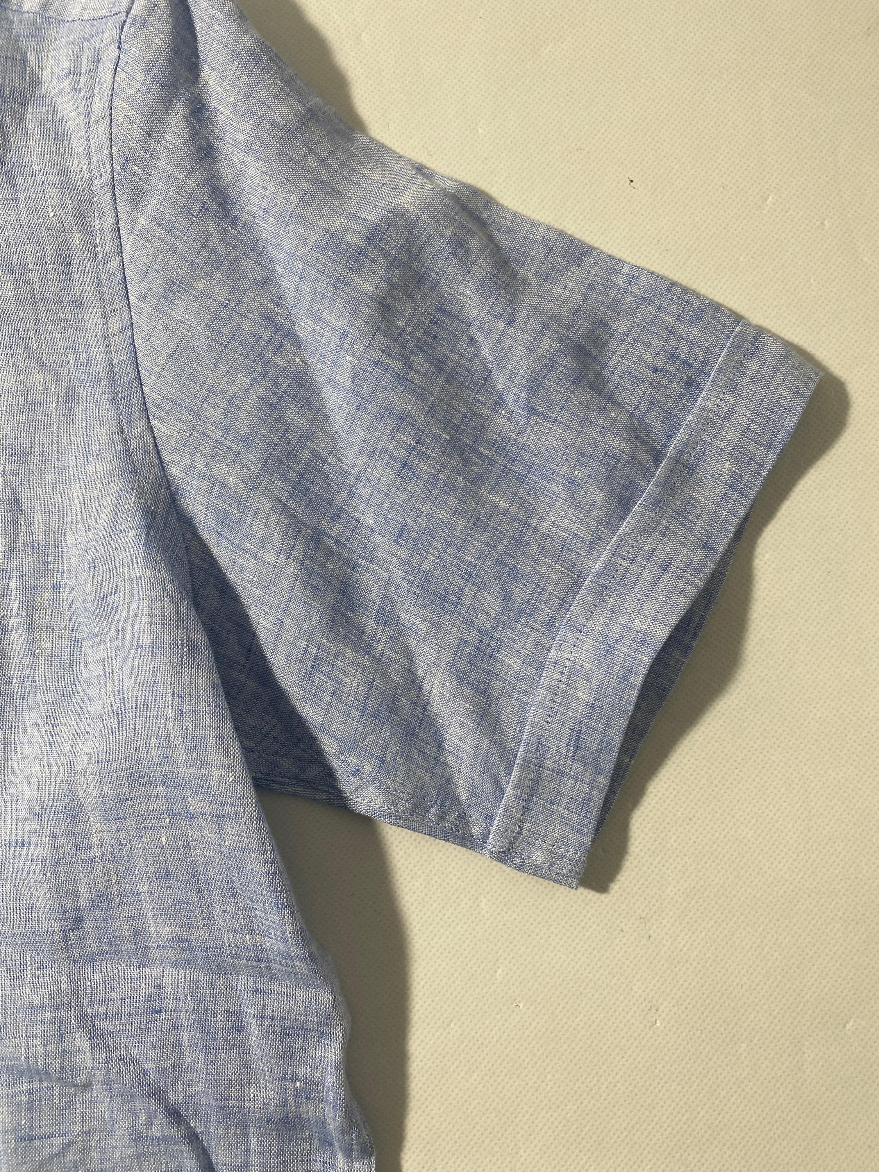 NEW Size S Mens Murano Short Sleeve Button Down Shirt Baird McNutt Linen Blue