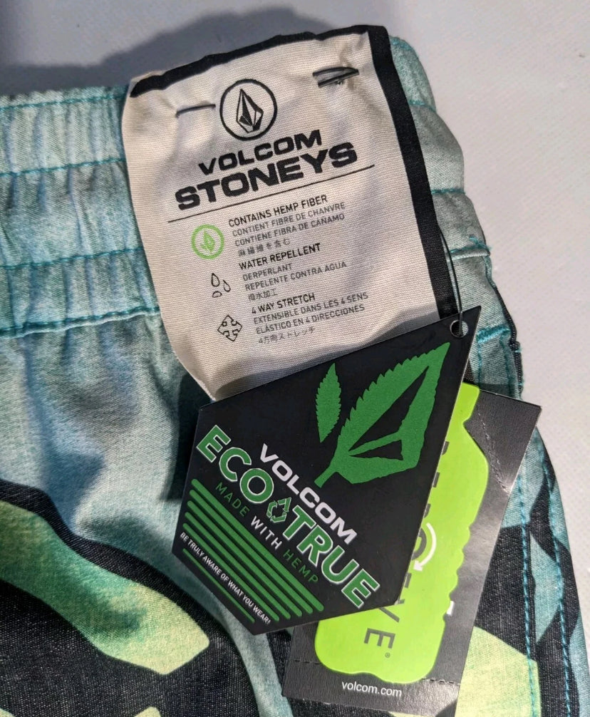 NEW SIZE XL Mens Volcom Boardshorts Polyester 17" Length Chlorine Stoney Trunk