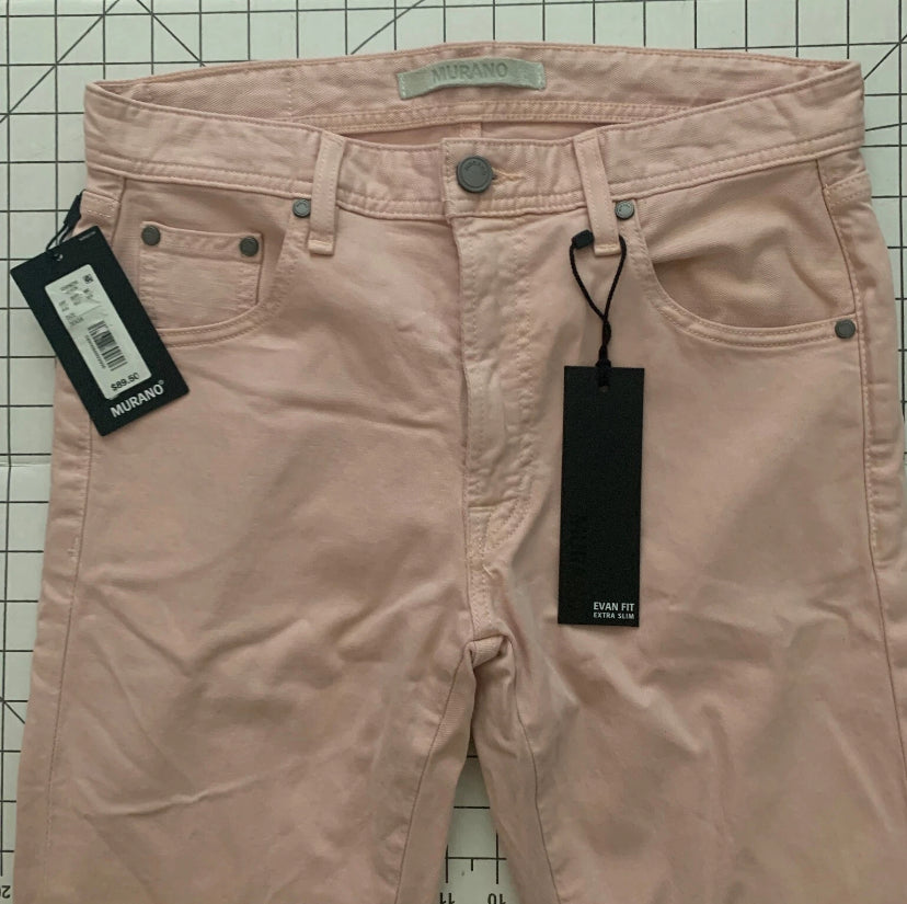 NEW 30 x 34 Mens Murano Avant Garden Evan Extra Slim Fit Flat Pants Peach $90