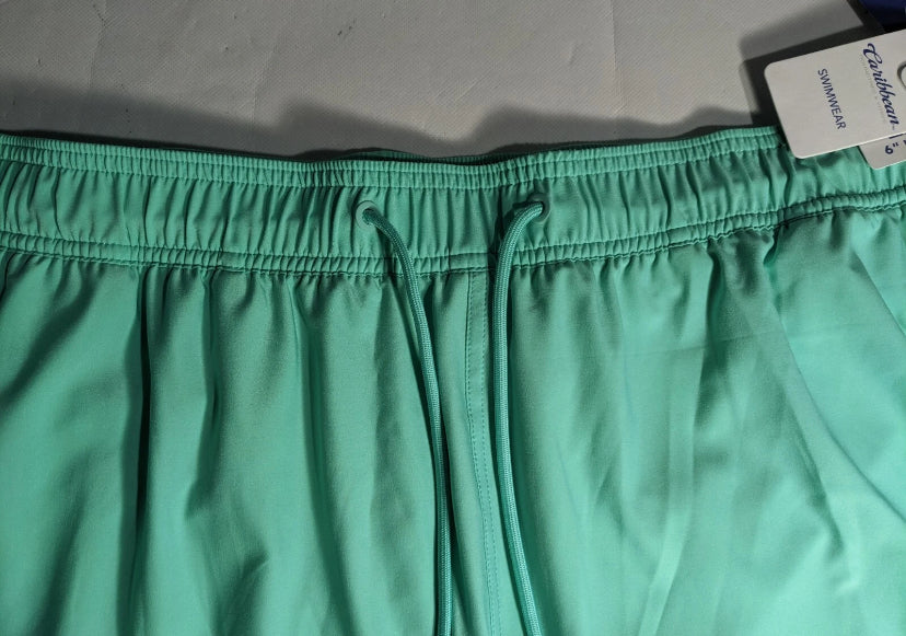 NEW Big Mens 4XB Roundtree & Yorke Caribbean Swim Trunks Quick Dry 6"I Aqua
