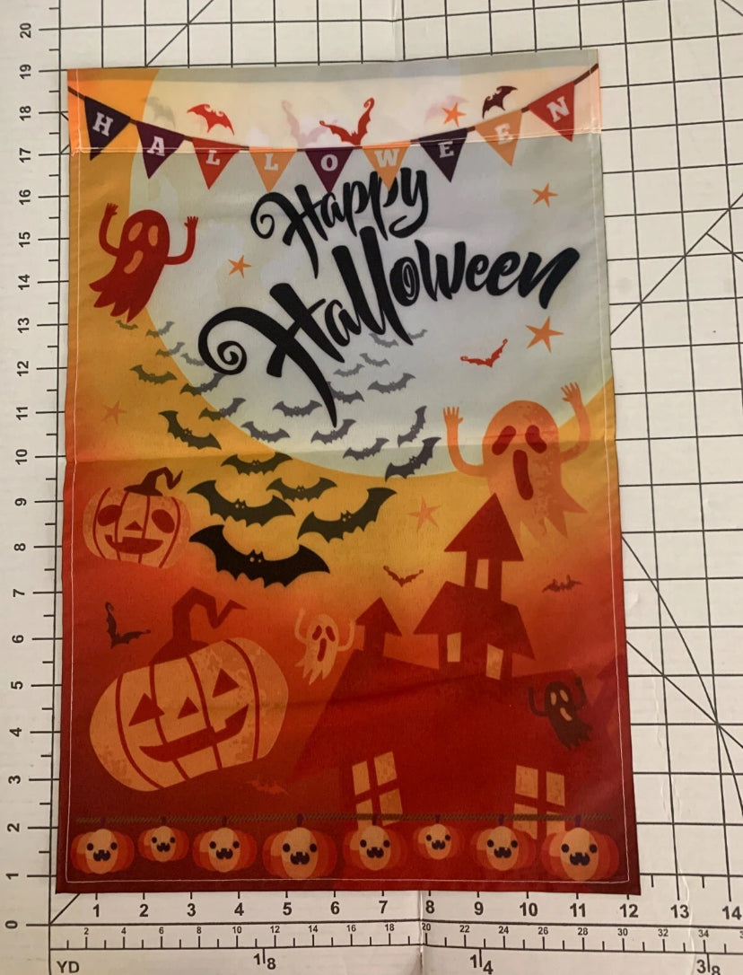 NEW Halloween Yard Flag, Ghost and Pumpkin Happy Halloween Garden Fall Outdoor