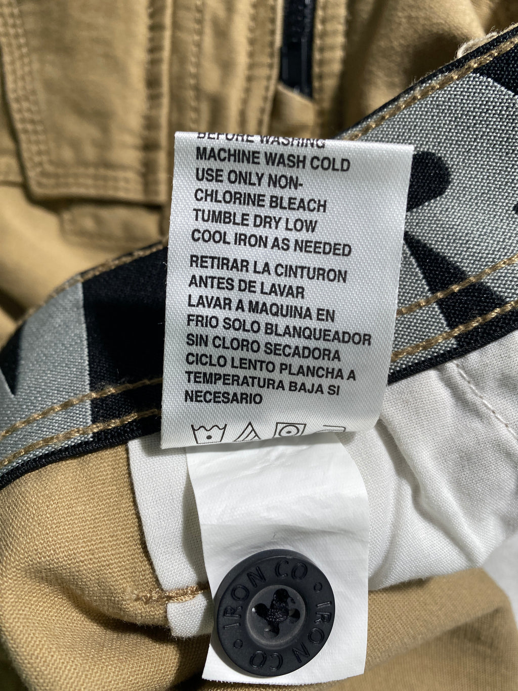 NEW Mens Size 42 Iron Co. Cargo Short Cotton Blend 9"I W/ Cloth Belt Boardwalk