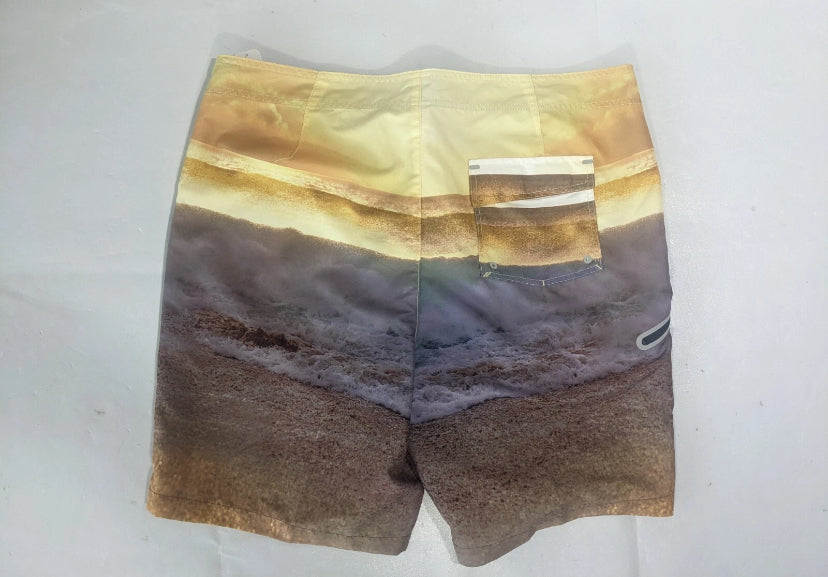 NEW SIZE 34 Mens Tommy Bahama Boardshorts Molokai Sunset Break 9"I UPF 30 Yellow