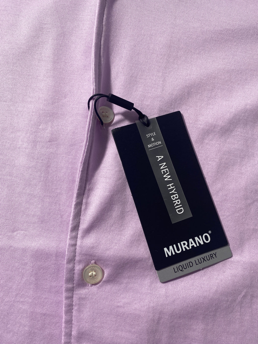 NEW Size S Mens Murano Short Sleeve Button Front Shirt Slim Fit Cotton Lilac $80
