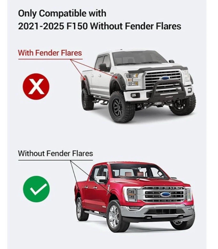 NEW- Mud Flaps For Ford 150 2021 - 2025 Front & Rear 4 Piece Black Mud Guards