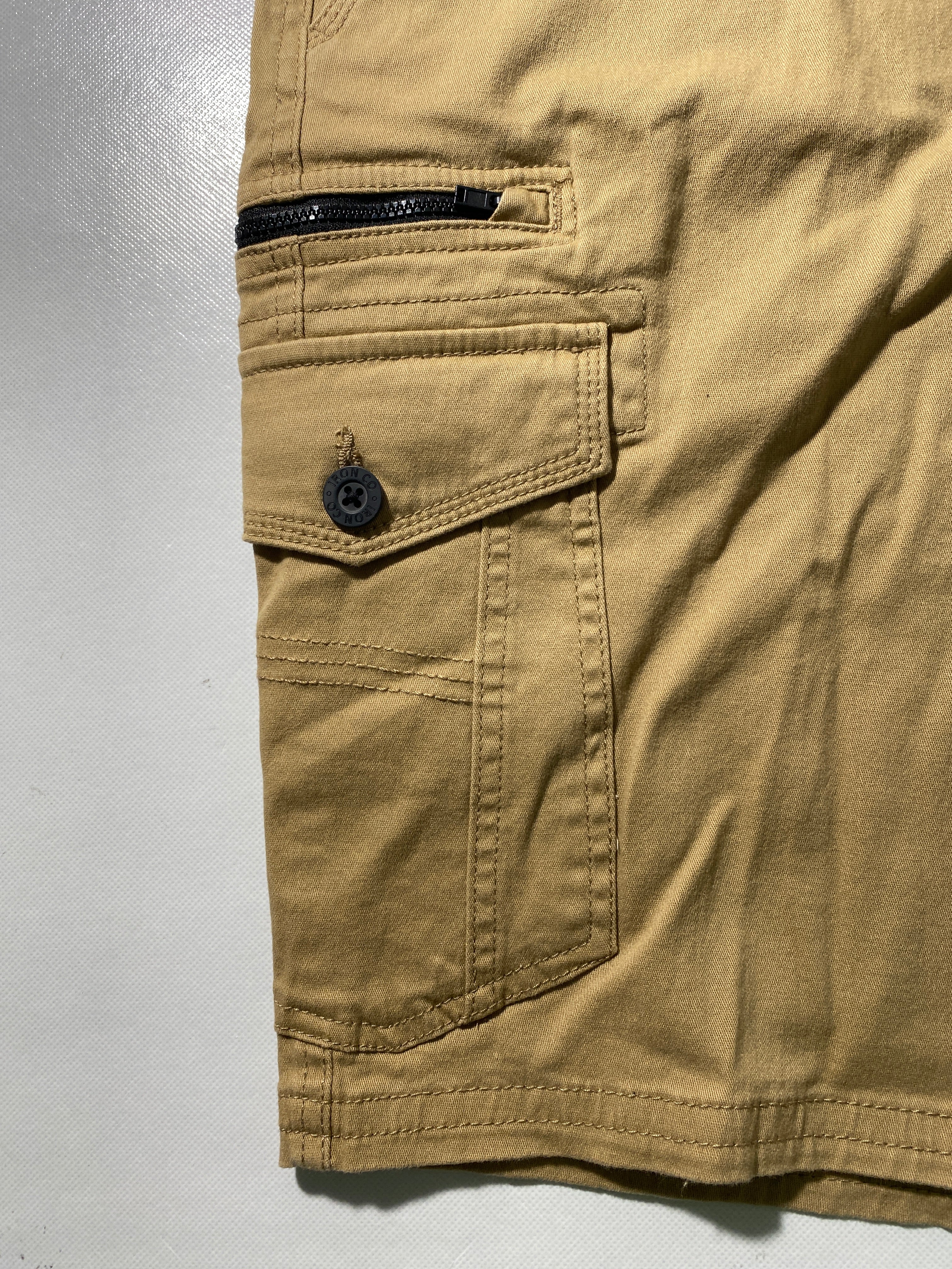 NEW Mens Size 42 Iron Co. Cargo Short Cotton Blend 9"I W/ Cloth Belt Boardwalk