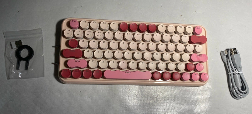 NEW- Typewriter Gaming Keyboard 2.4G Bluetooth/Wired 79 Keys Switches