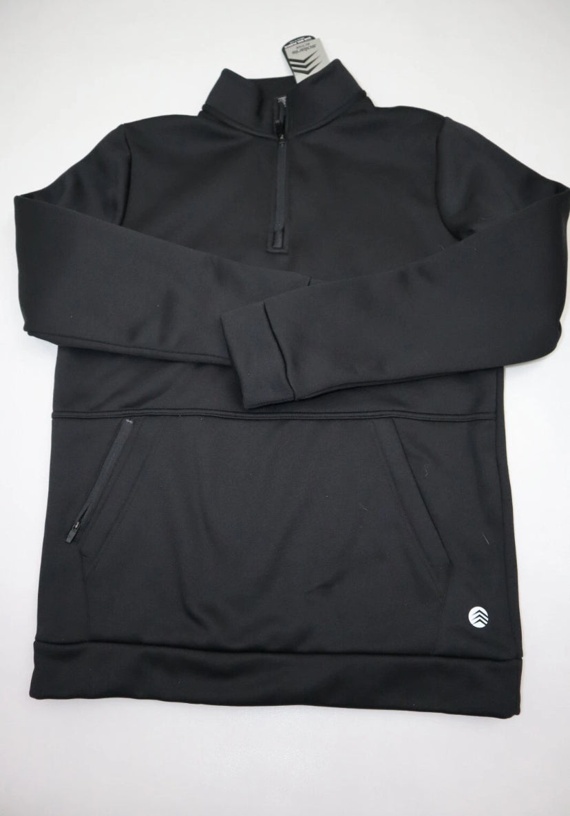 NWT NEW Small Solaris Men's 1/4 Zip Pullover Sweater Wicking Black MSRP $55