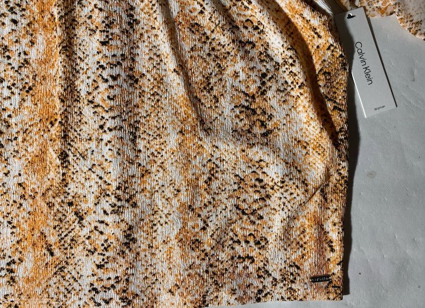 NEW Plus Size 3X Calvin Klein Snakeskin Scoop Neck 3/4 Raglan Sleeve Blouse $80