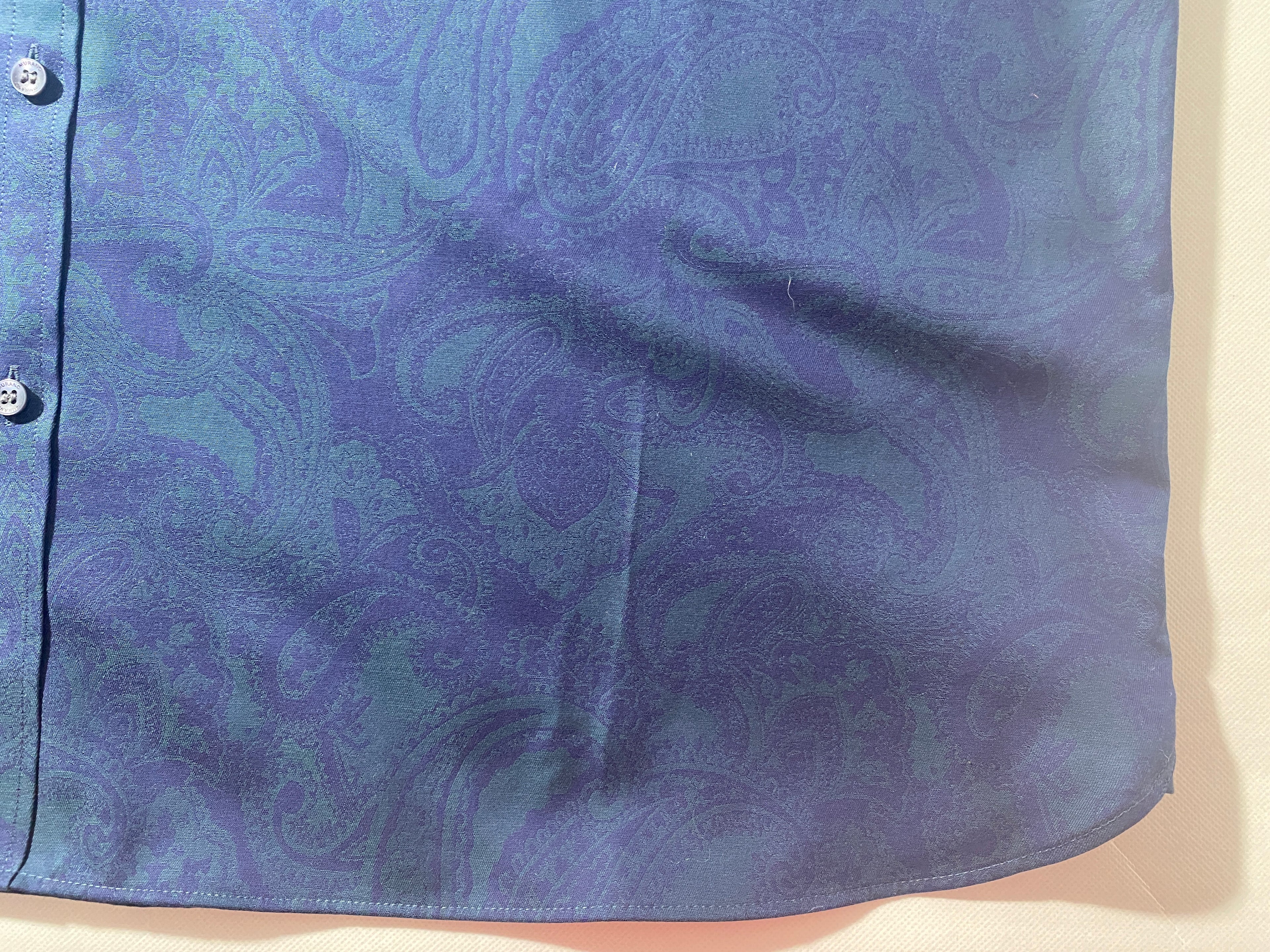 NEW 3XB Big Murano Long Sleeve Button Front Shirt Cotton Midnight Blue $100