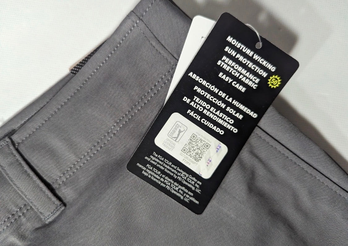 NEW Size 42 PGA Tour Mens Flat Front Active Waistband Shorts Quiet Shade MSRP$65