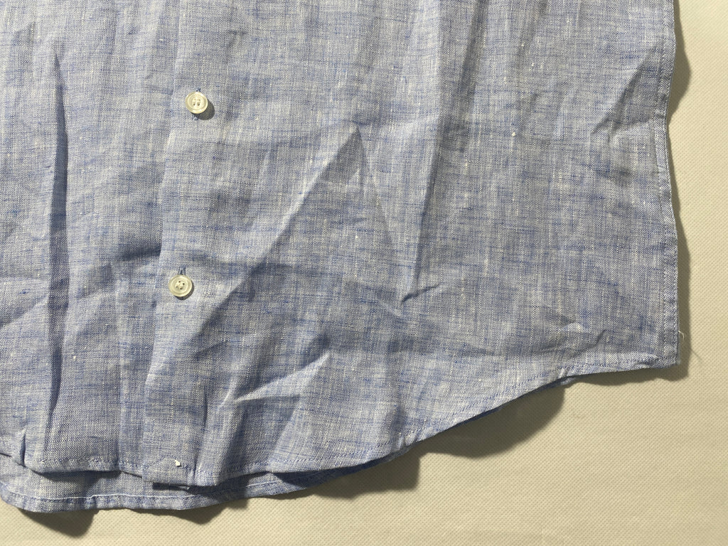 NEW Size S Mens Murano Short Sleeve Button Down Shirt Baird McNutt Linen Blue