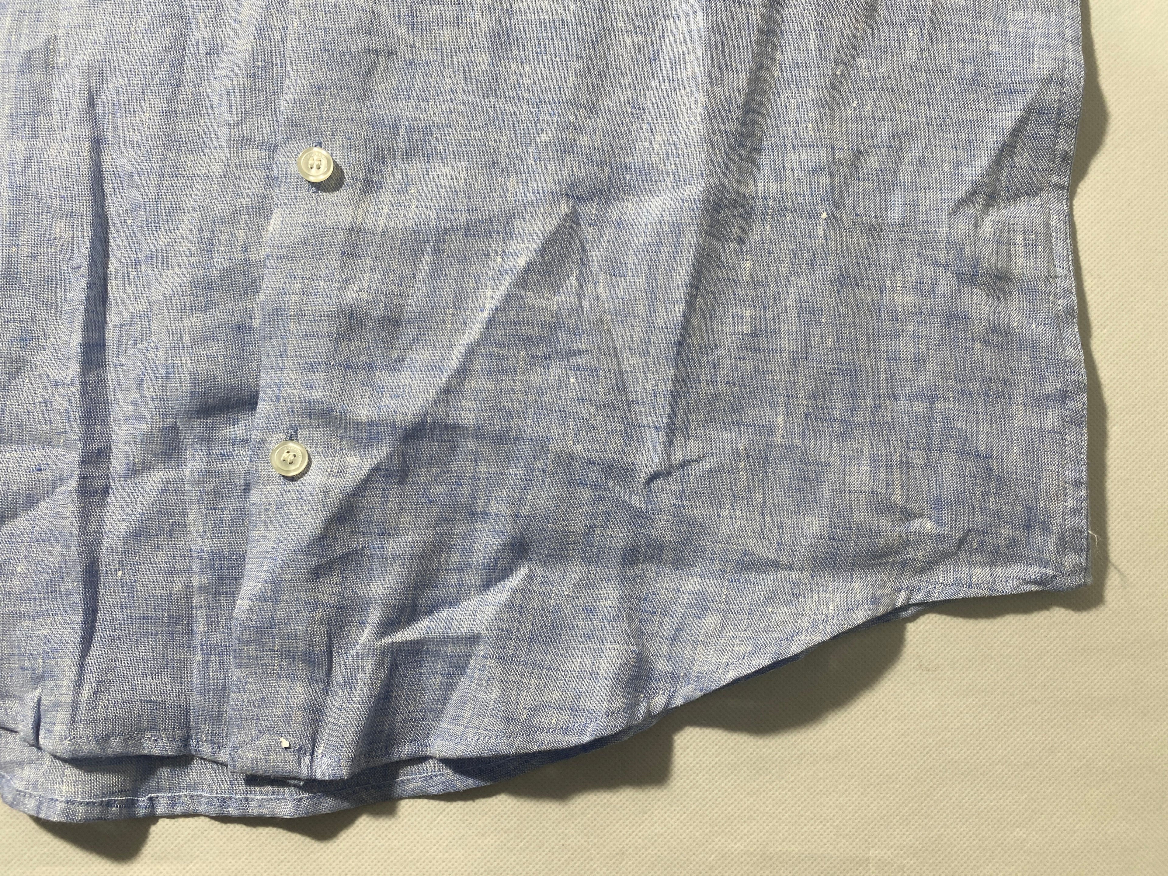 NEW Size S Mens Murano Short Sleeve Button Down Shirt Baird McNutt Linen Blue