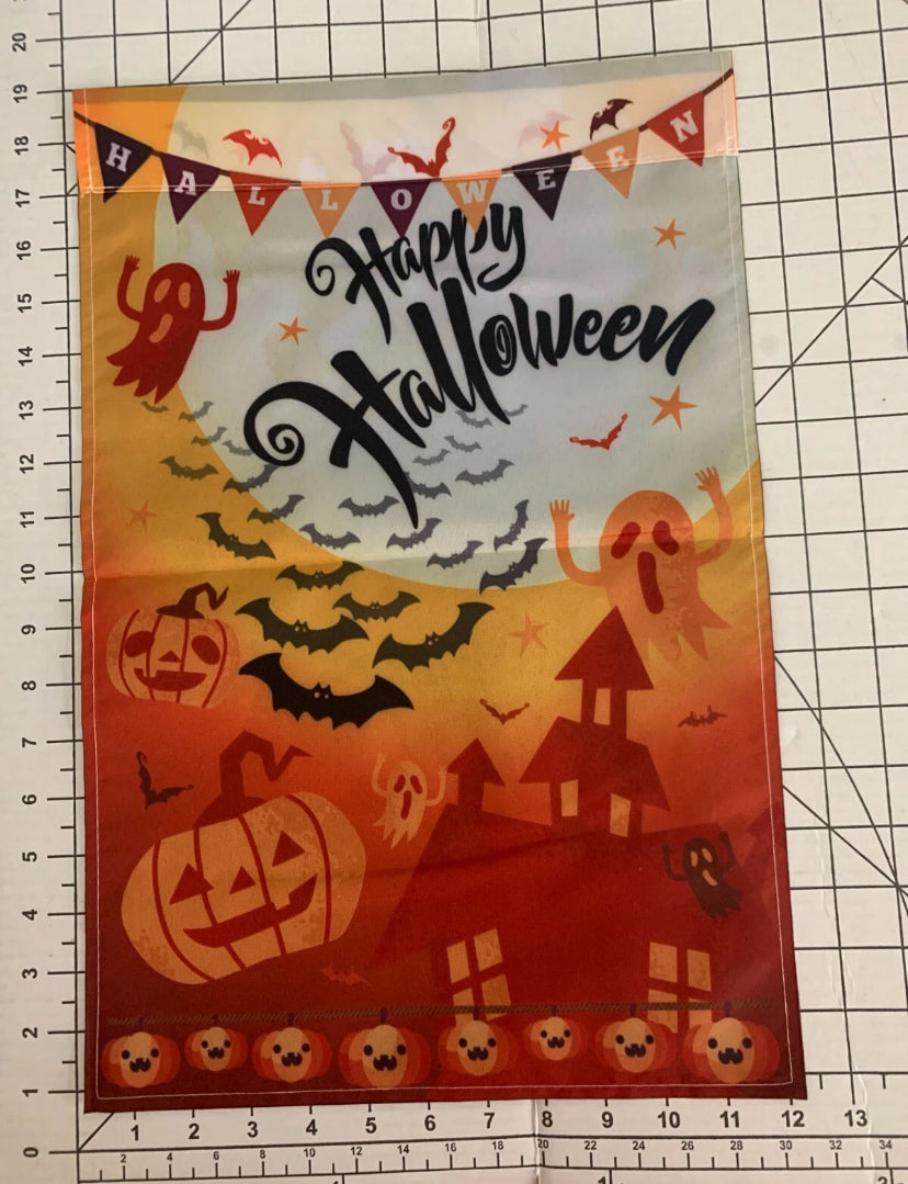 NEW Halloween Yard Flag, Ghost and Pumpkin Happy Halloween Garden Fall Outdoor